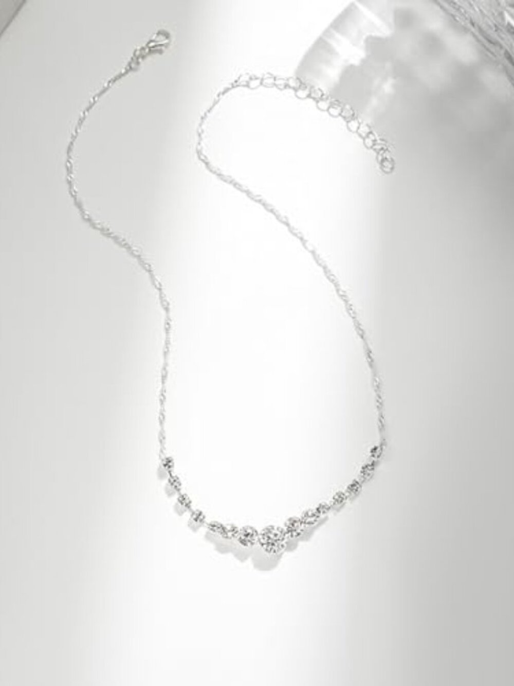 Crystal Wedding Jewelry Set, Silver Necklace Earrings Bracelet Crystal Bridal